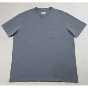 Flint And Tinder Shirt Mens XL Blue Heavyweight Cotton Pocket Tee Made In Peru